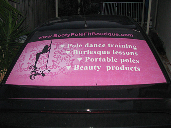 Booty Pole Fit Boutique car window sticker