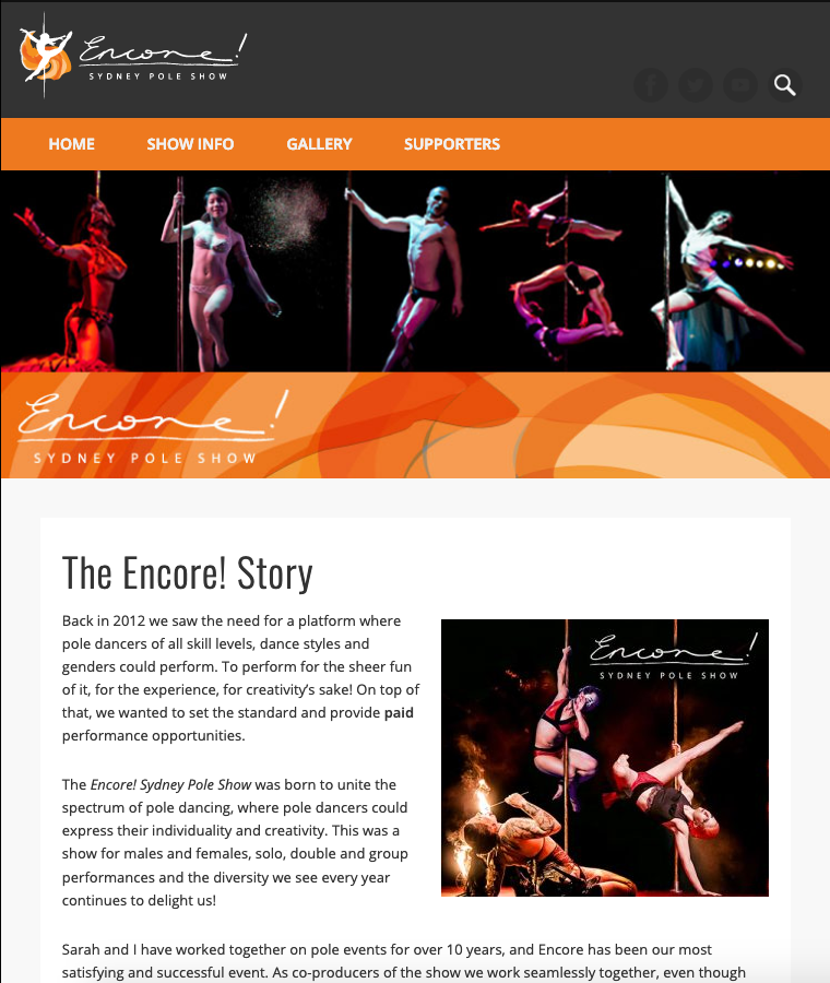 Encore website